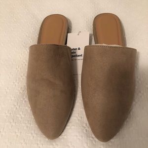 Faux suede mules light taupe- Old Navy